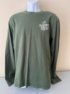 Abercrombie & Fitch Olive Green Long-Sleeve Tee with Chest Logo